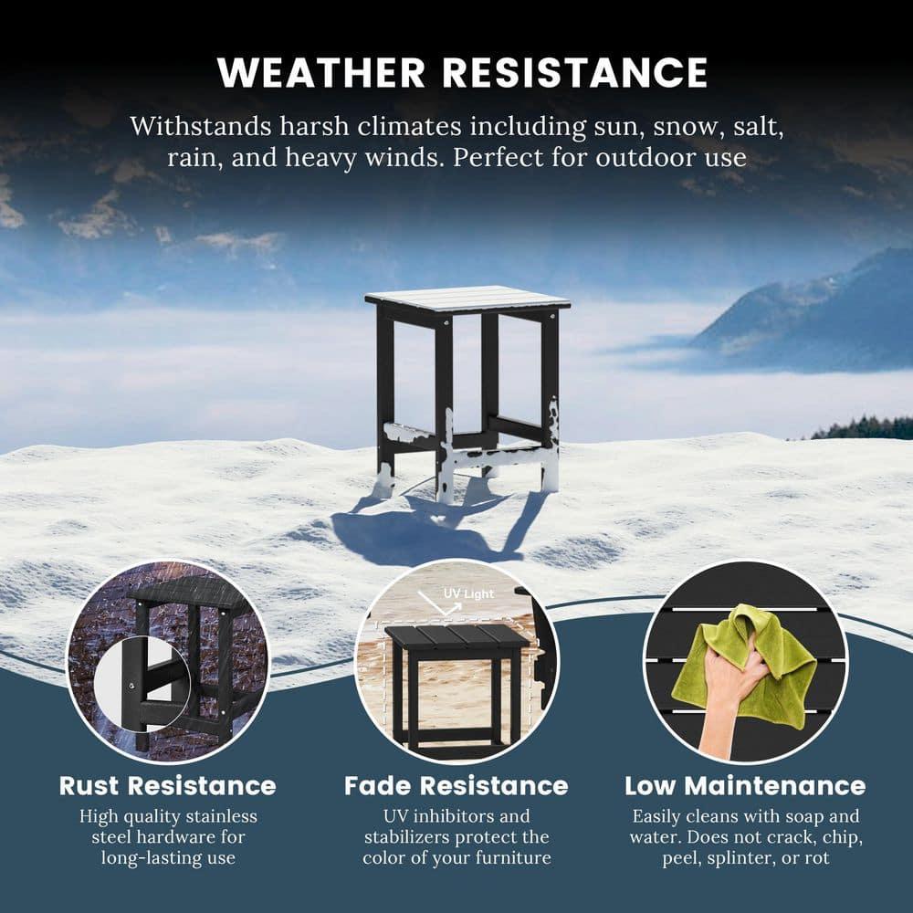 Westin Outdoor Patio Plastic Side Accent Table, Black