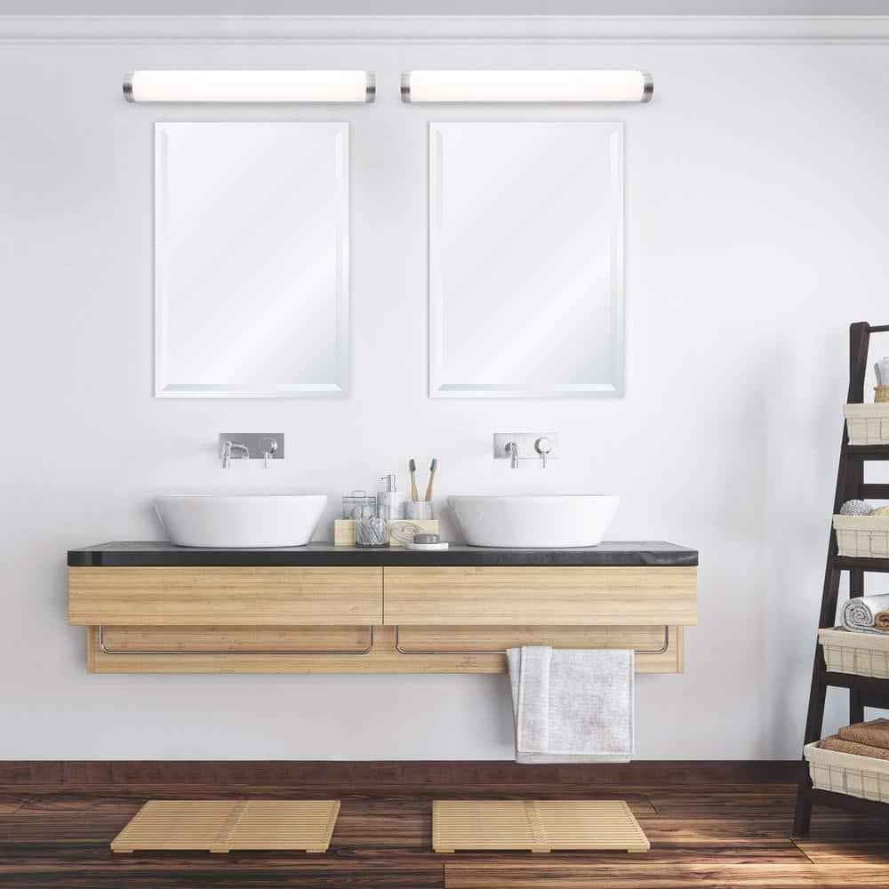 WAC Lighting Fuse 37-in 1 -Light Brushed Nickel Integrated LED Transitional Vanity light