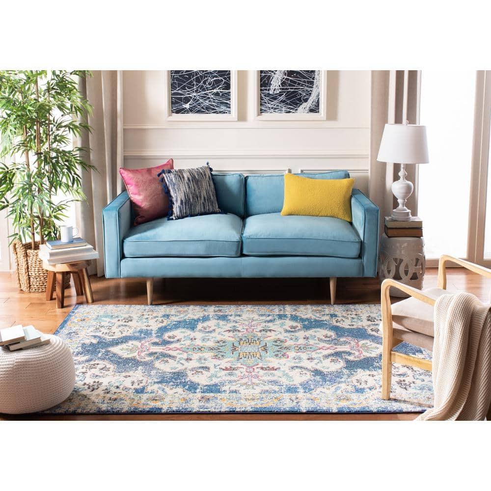 Madison MAD452 Power Loomed Indoor Area Rug - Navy/Grey - 9'x12' - Safavieh