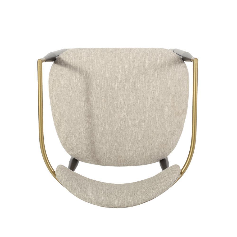 Noble House Boise Fabric and Metal 30 Inch Barstools, Set of 2, Beige, Black, and Gold