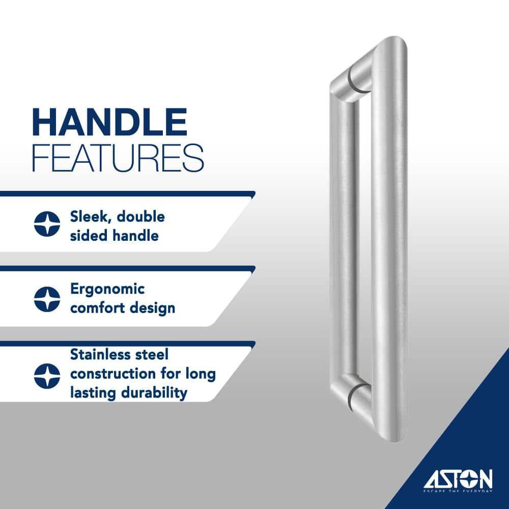 Nautis XL 66.25 to 67.25 in. W x 80 in. H Hinged Frameless Shower Door with Clear StarCast Glass