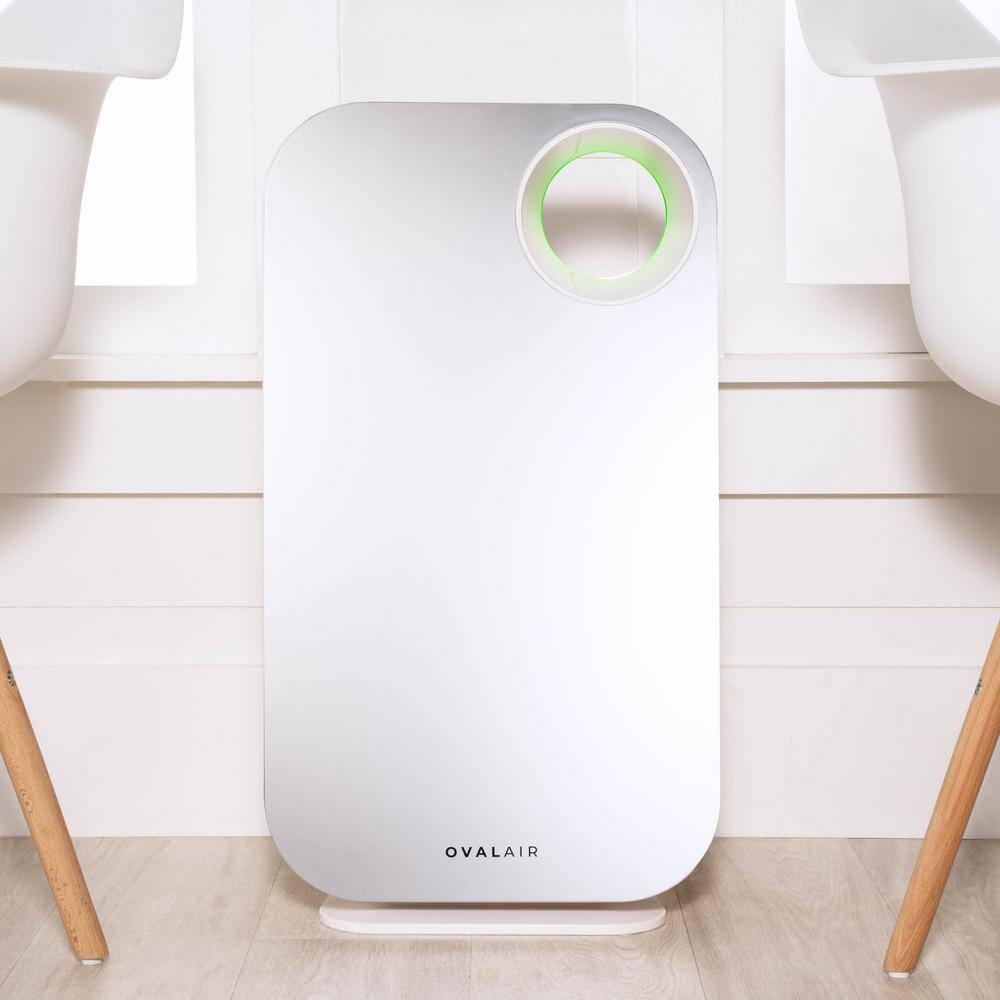 OVAL AIR OVAL AIR 3-Stage H13 True HEPA 5-in-1 Air Purifier reduces Allergies, Asthma, Pets, Odor, Smoke