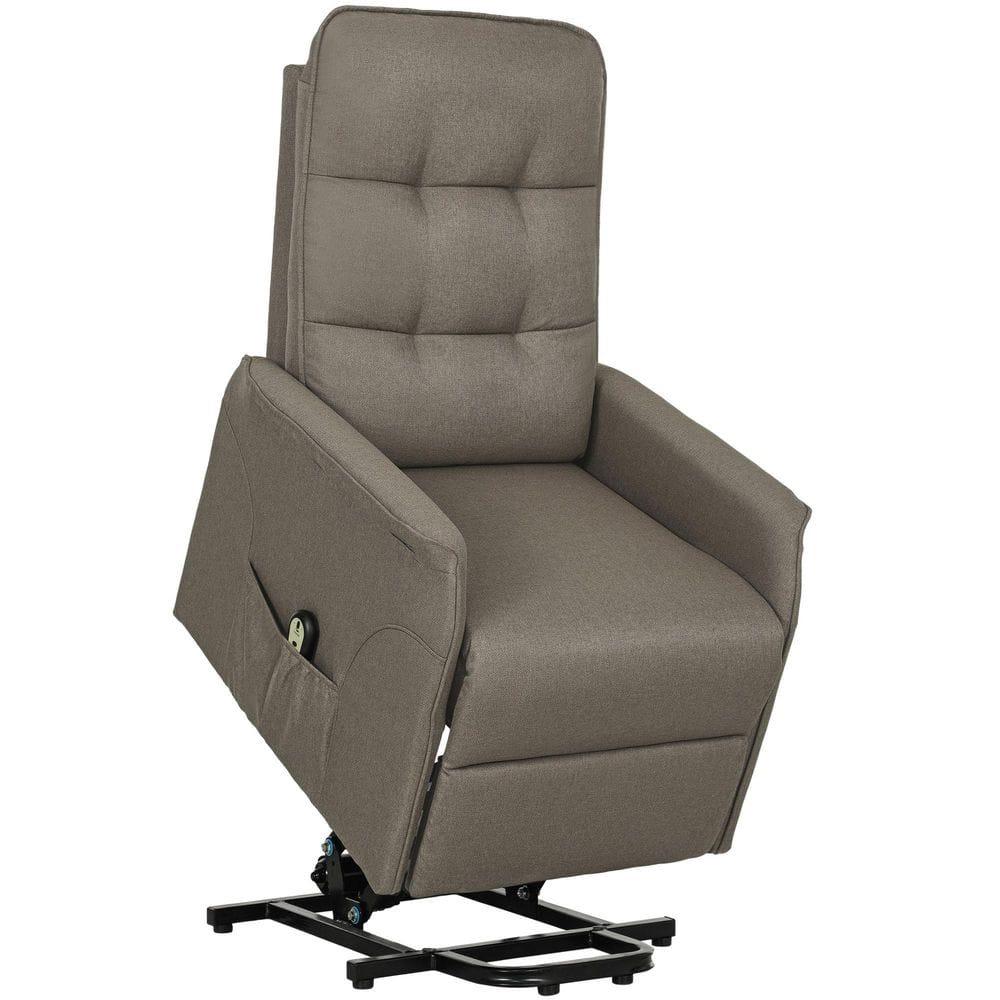 HOMCOM Power Lift Recliner Chair, Electric Reclining Chair with Remote, Side Pockets, Pocket Spring, Tufted Back, Quick Assembly, Coffee