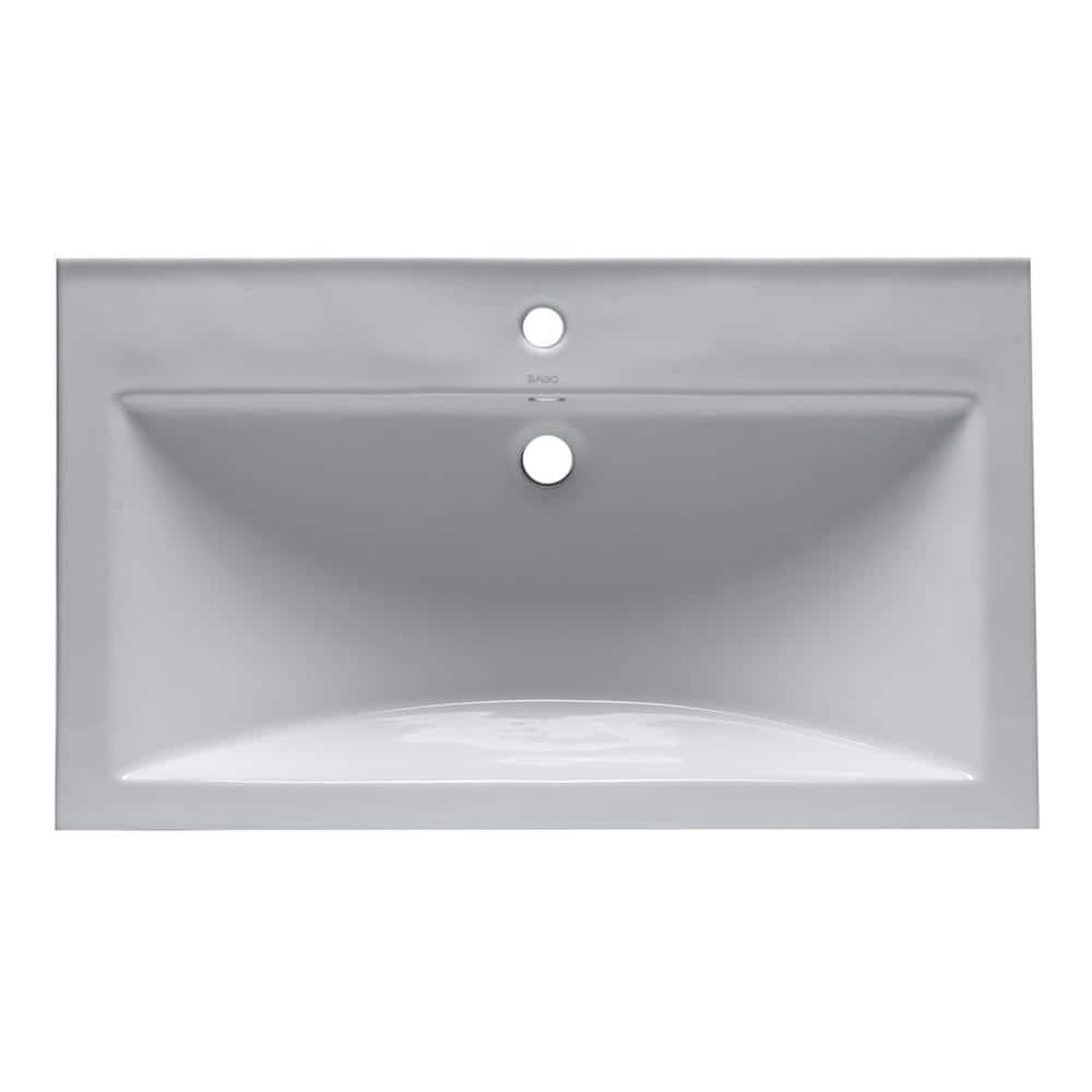 31.5'' L Drop-In Single Bowl Ceramic Kitchen Sink