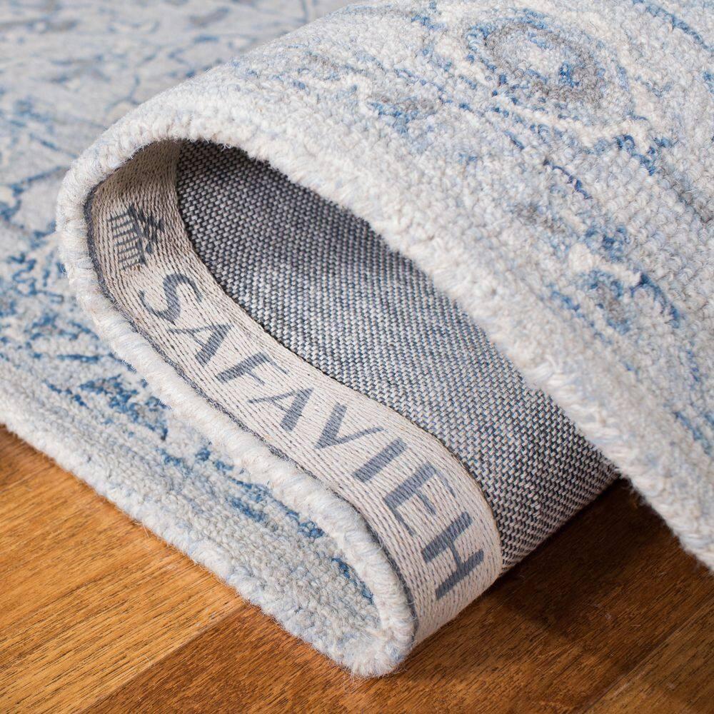 Martha Stewart Micro Loop - MSR3370 - Indoor Hand Woven Area Rugs - Light Blue/Ivory - 5'x8'