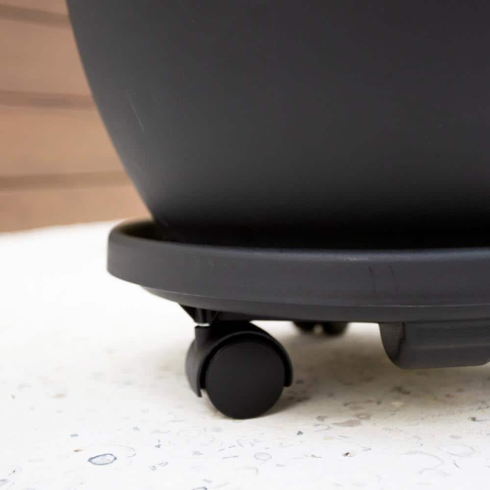 Bloem 16-in Round Planter Caddy With Wheels - Black - 125 lb Capacity
