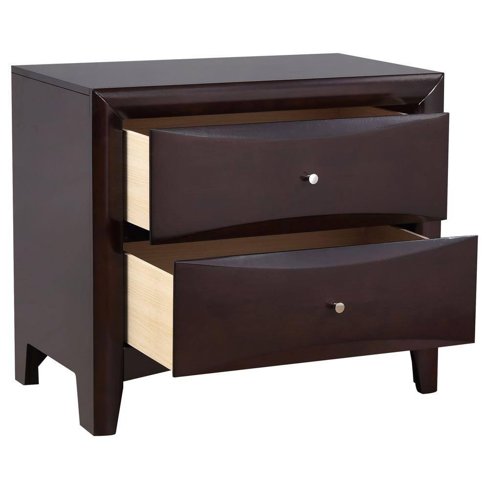 Coaster Contemporary Style Nightstand, Cappuccino Finish