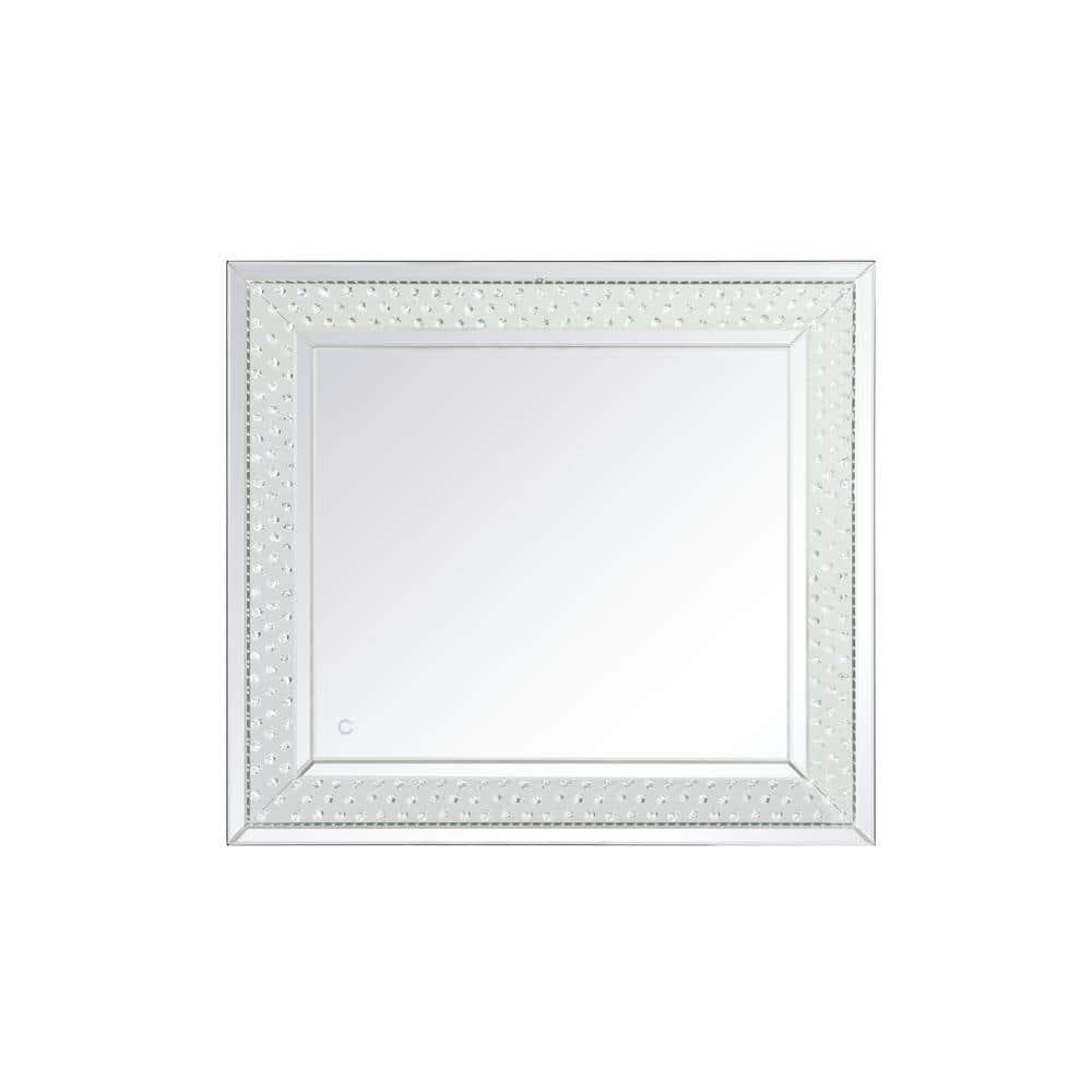 Elegant Decor  36 x 40 in. Raiden LED Crystal Mirror, Bronze
