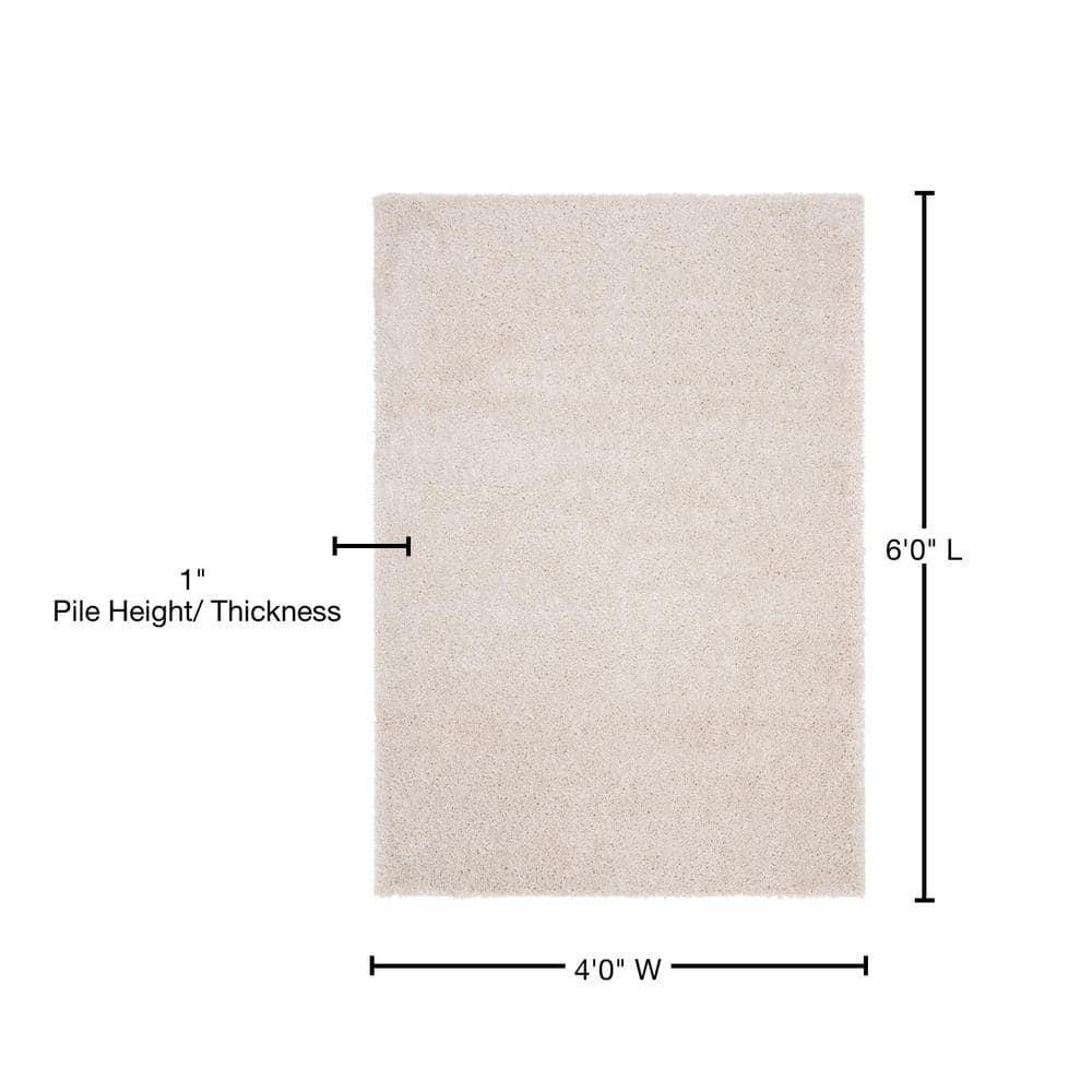 August Shag 900 AUG900 Power Loomed Indoor Area Rug - Beige - 4'x6' - Safavieh