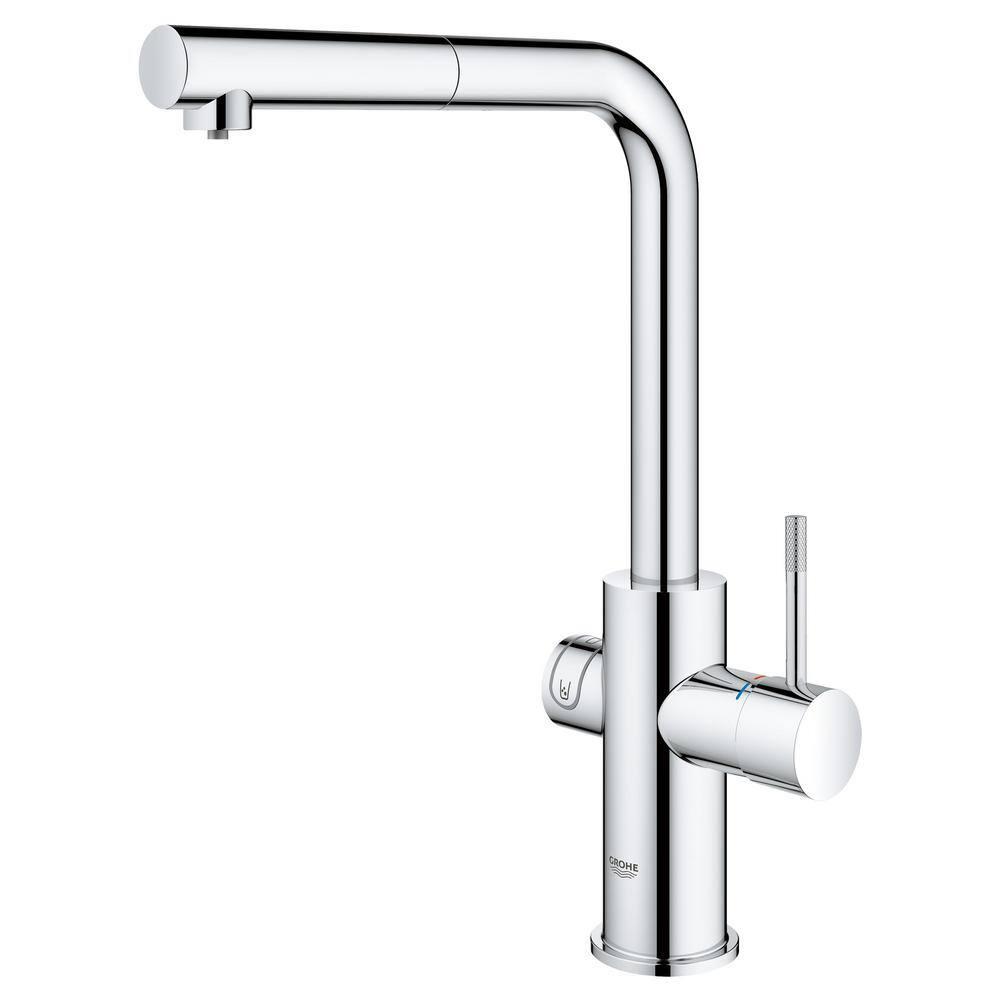 Blue Pull Out Single Handle Kitchen Faucet with Accessories