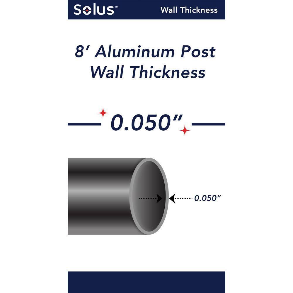 Solus 8-320NCA Direct Burial Lamp Post with Dusk To Dawn Photo Sensor, Fits 3" Post Top Fixtures, Includes Inlet Hole