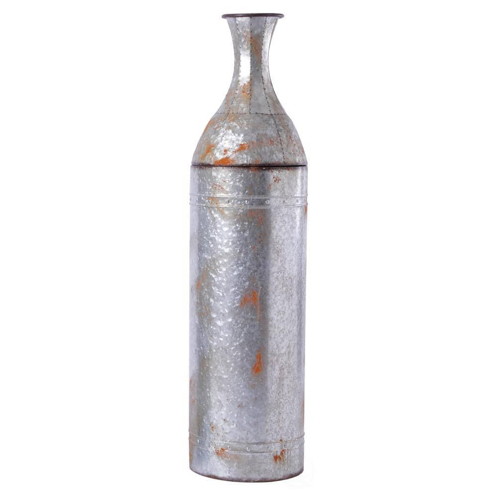 Vintiquewise 43" Rustic Farmhouse Style Galvanized Metal Floor Vase Decoration, Large
