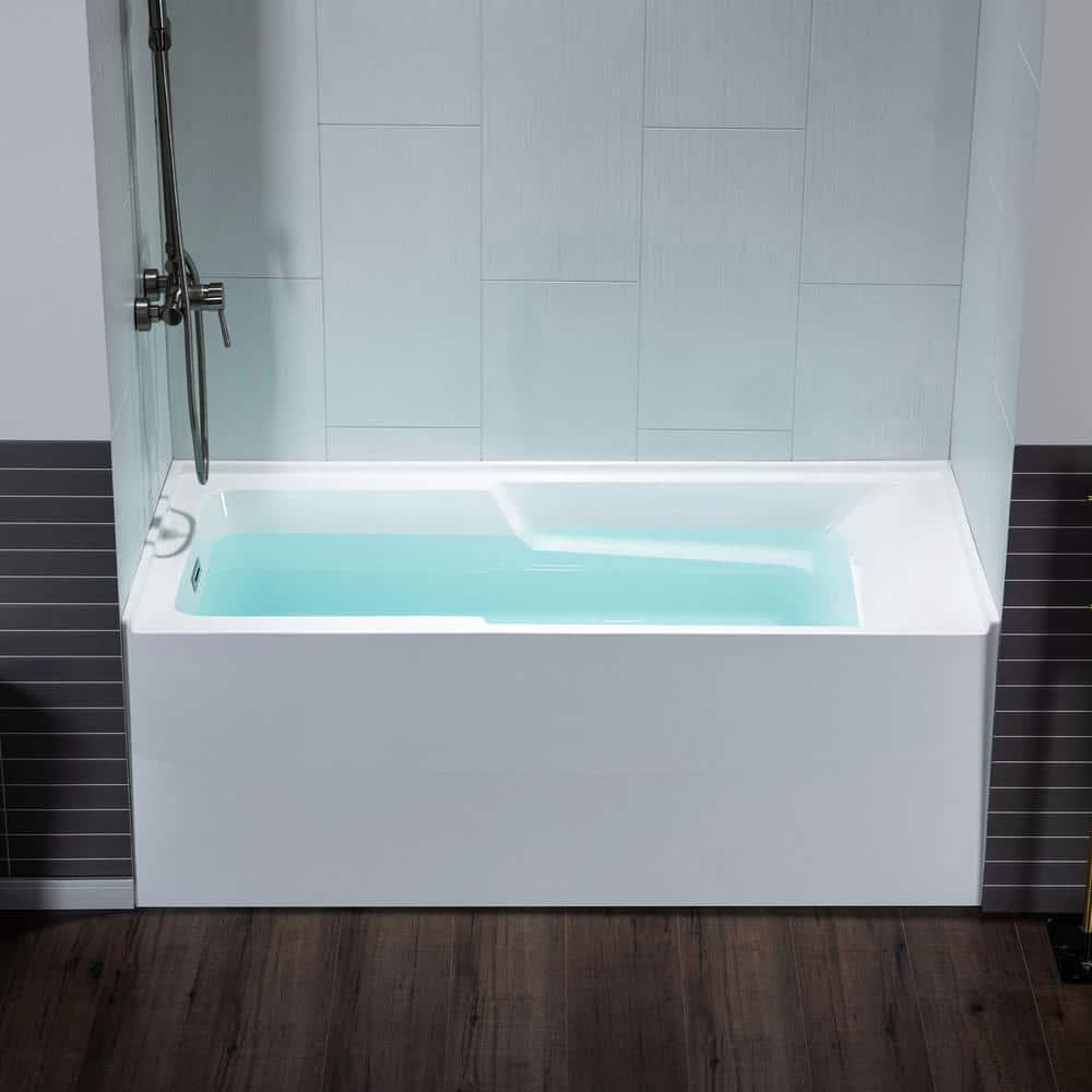 Flint 60'' x 30'' Alcove / Tile In Soaking Acrylic Bathtub
