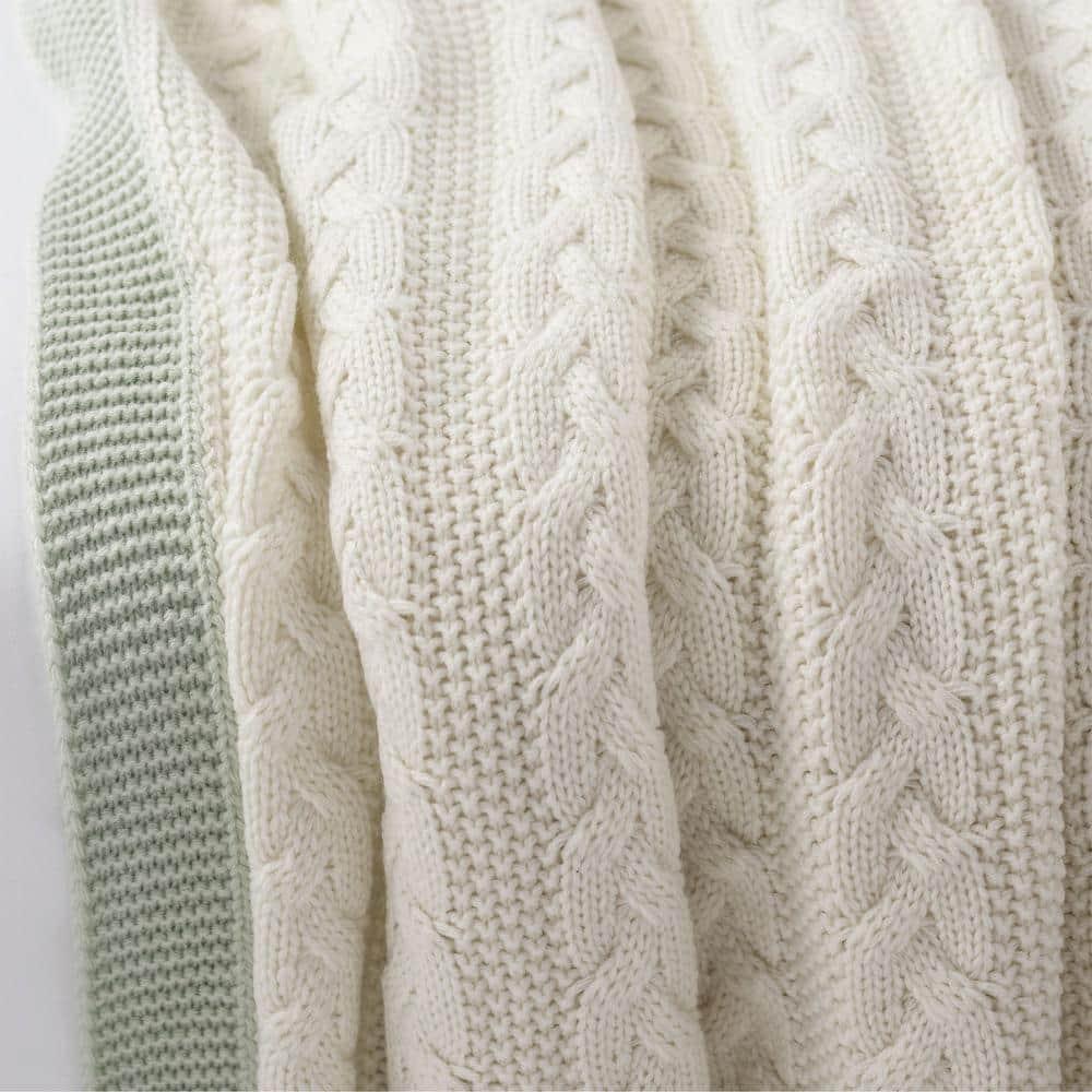 Cozy Classics Aromatherapy Peppermint Cable Knit Throw Blanket by