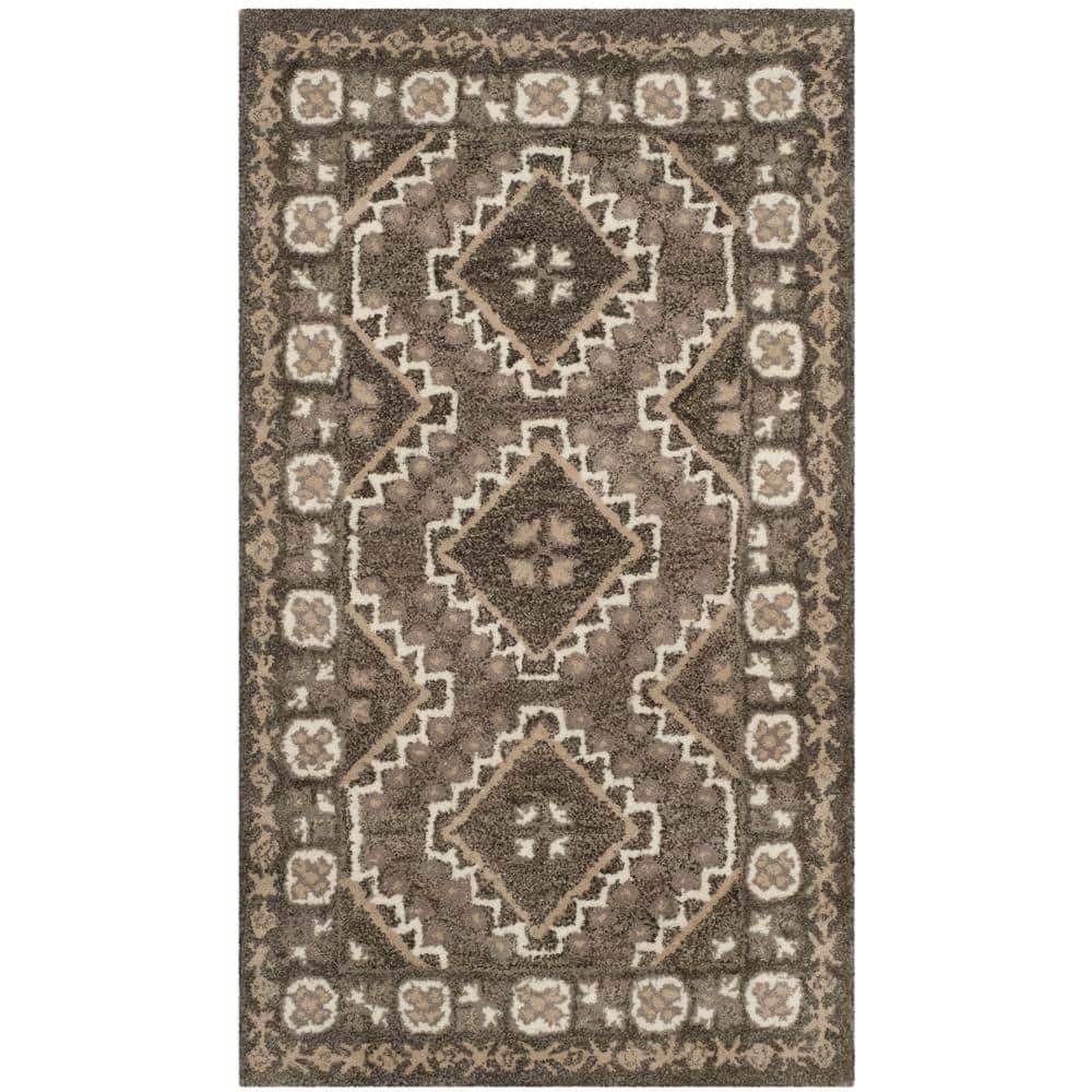Bella BEL672 Hand Tufted Accent Rug - Brown/Taupe - 2'6"x4' - Safavieh.