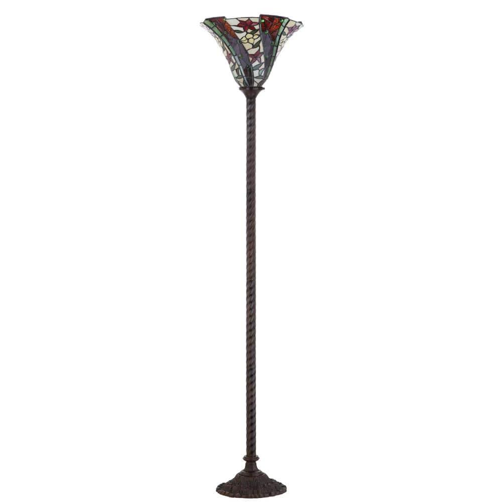 Williams Tiffany-Style 71" Torchiere LED Floor Lamp, Bronze