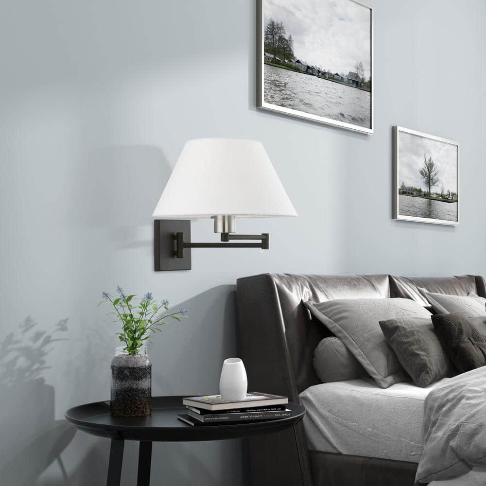 Livex Lighting 1 - Light Wall Light in  Black/Brushed Nickel