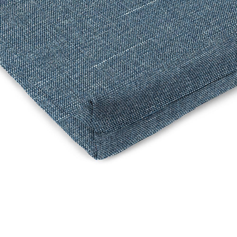 Jordan Manufacturing 17" x 19" Tory Denim Blue Crosshatch Rectangular Outdoor Chair Pad Seat Cushion with Ties