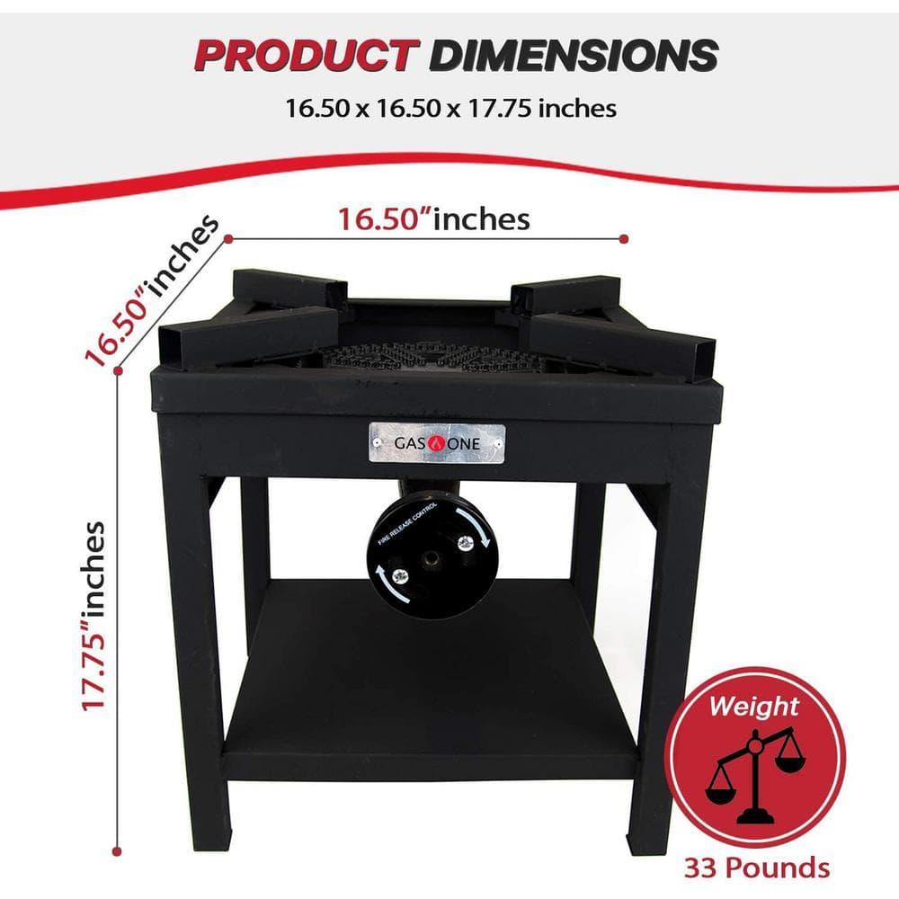 GasOne 275,000 BTU Propane Burner Cooker With Regulator with Steel Braided Hose For Outdoor Cooking, Turkey Fry