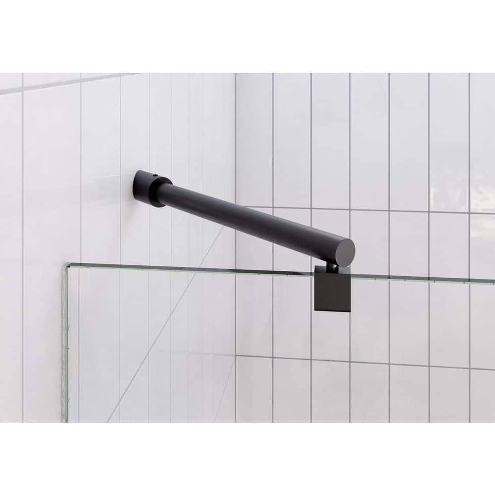 Glass Warehouse Halo 38.25 in. x 78 in. Frameless Glass Hinge Shower Door GW-GH-38-25-MB