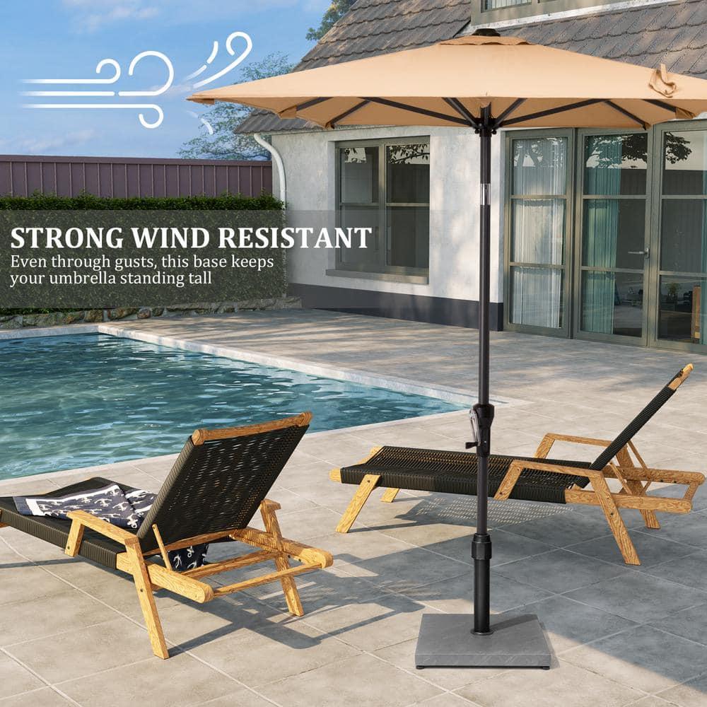 45lbs Patio Umbrella Base - Heavy Duty Outdoor Patio Market Umbrella Stand for Deck, Poolside, Balcony, Wind-Resistant Design, Grey