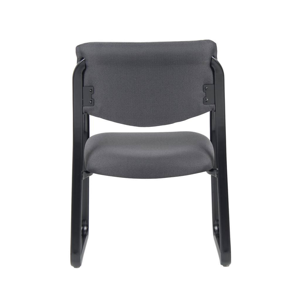 Sled Base Guest Chair Gray - Boss: Sturdy Metal Frame, Padded Back & Seat, 275 lbs Capacity