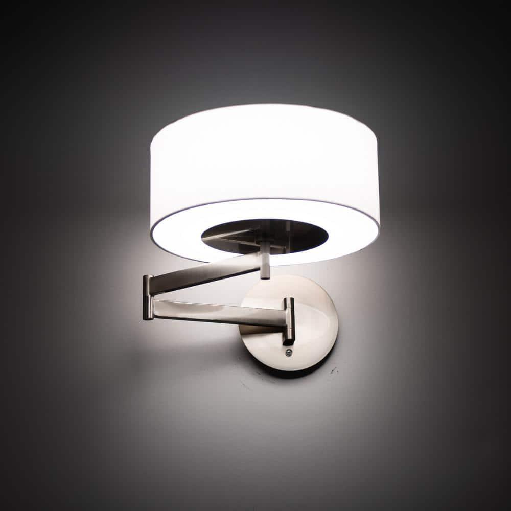 dweLED Chelsea 23.25-in W 1 -Light Brushed Nickel Transitional Integrated LED Wall Sconce
