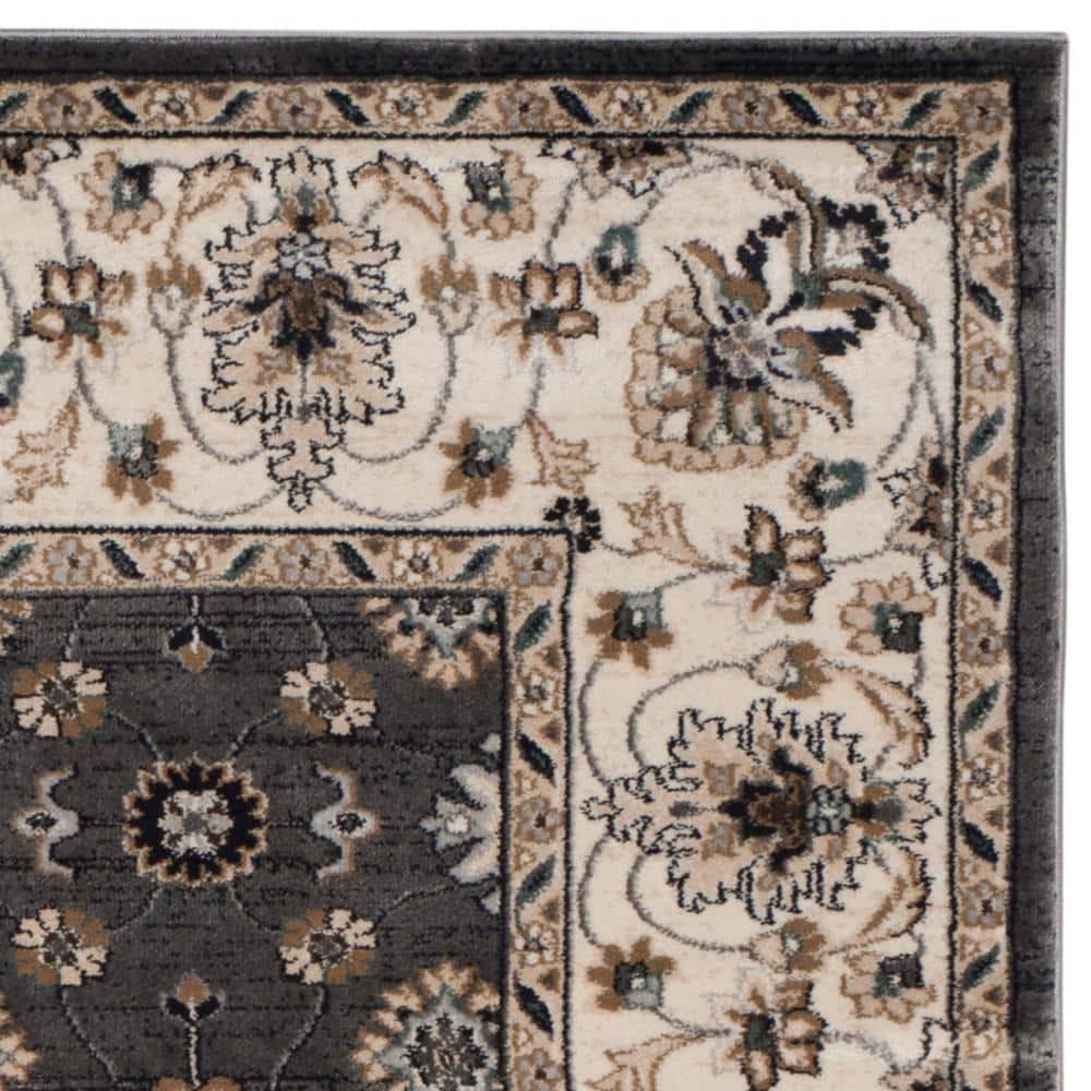 Lyndhurst LNH332 Power Loomed Area Rug - Grey/Cream - 8'x10' - Safavieh.
