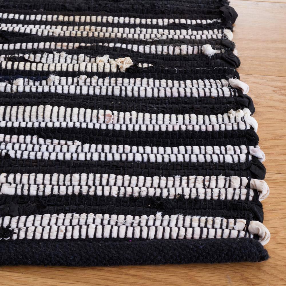 Rag Rug RAR130 Hand Woven Indoor Runner Rug - Black/Multi - 2'3"x8' - Safavieh.