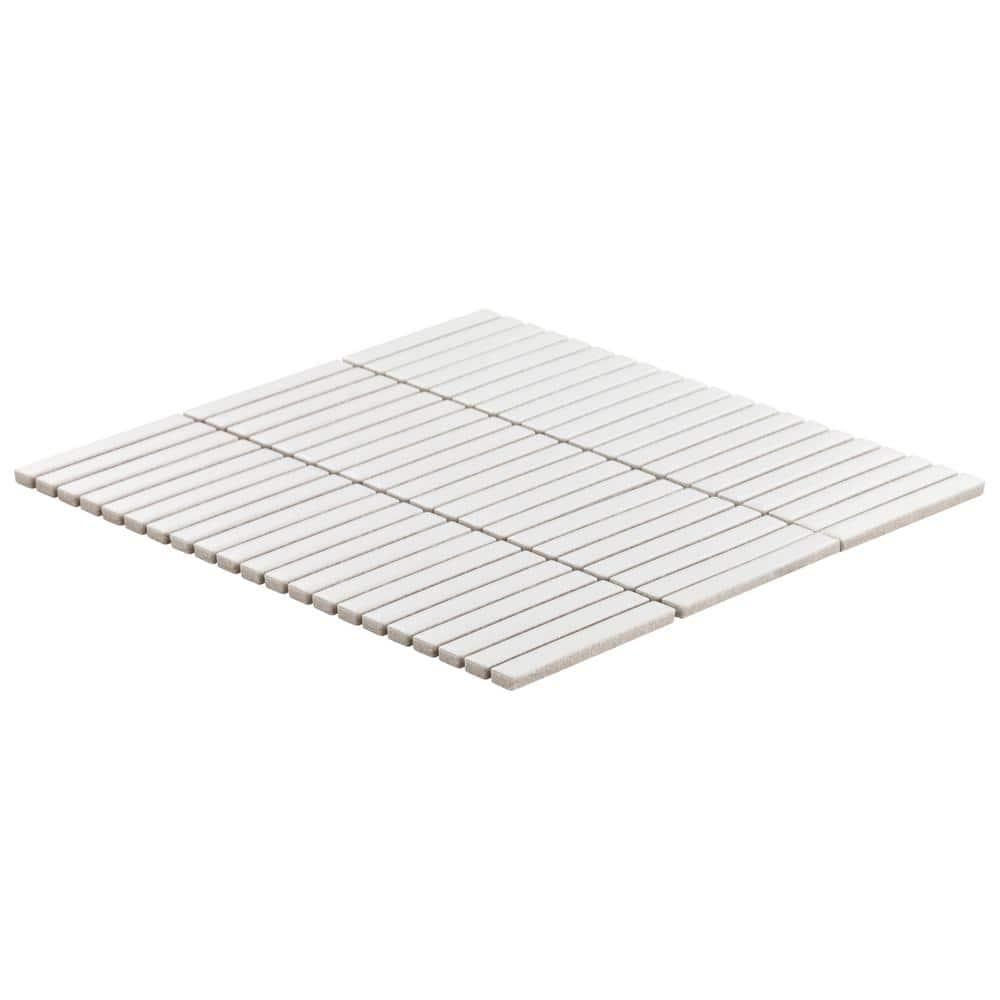 Monogram Stacked 11.19 In. X 11.9 In. Glossy Porcelain Mosaic Floor And Wall Tile (0.92 Sq. Ft. / Each)