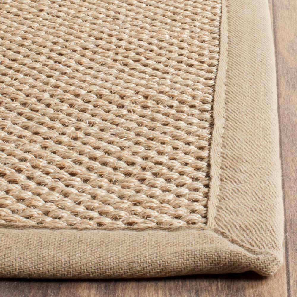 SAFAVIEH Natural Fiber Jovana Border Seagrass Area Rug, Maize/Linen, 9' x 12'