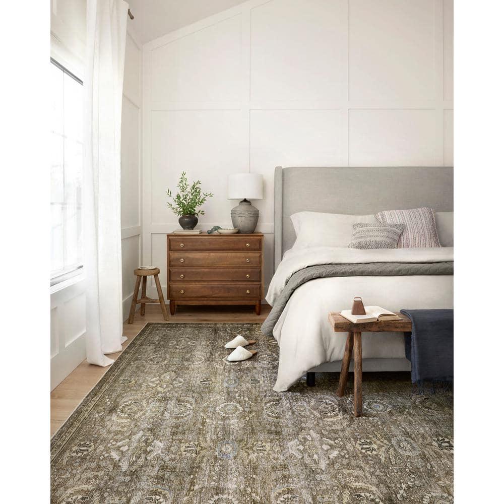 Layla Antique Moss Rectangular Polyester Area Rug