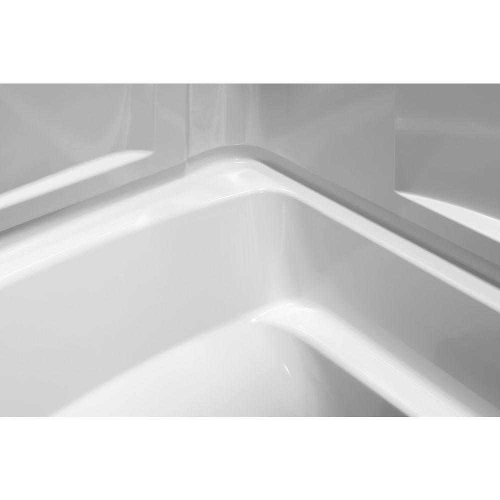 Ensemble 32 in. x 60 in. x 74 in. Bath and Shower Kit with Right-Hand Drain in White