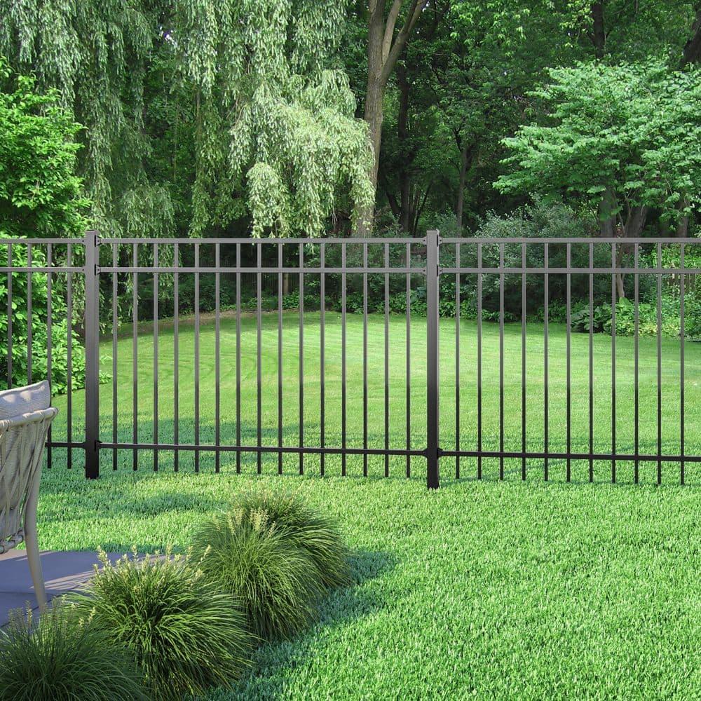 Deckorators 2 in. x 2 in. x 84 in. Aluminum Fence Post Kit, Textured Black