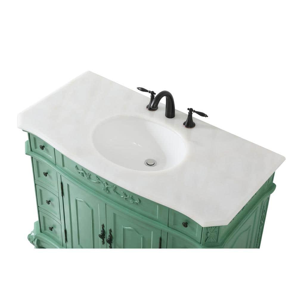 Elegant Decor Danville 42" Solid Wood Single Bathroom Vanity in Vintage Mint