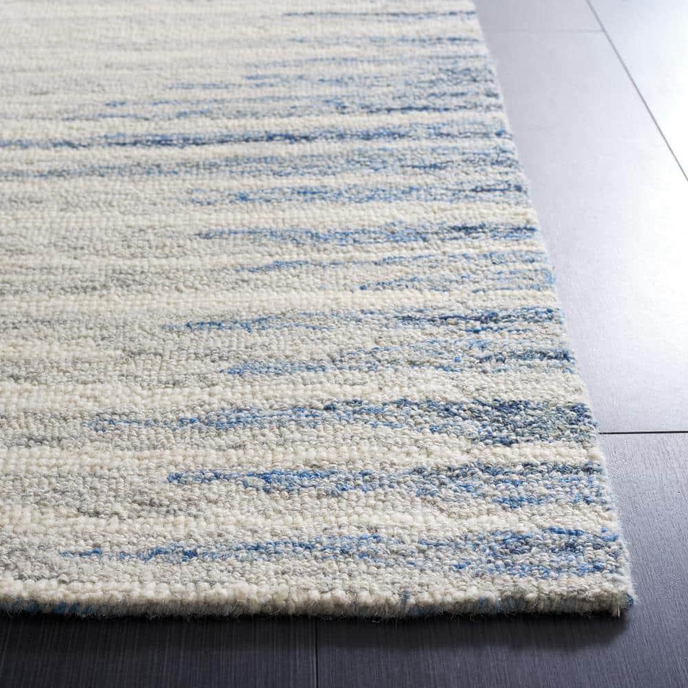 Abstract ABT926 Handmade Indoor Runner - Ivory/Dark Blue - 2'-3"x8' - Safavieh