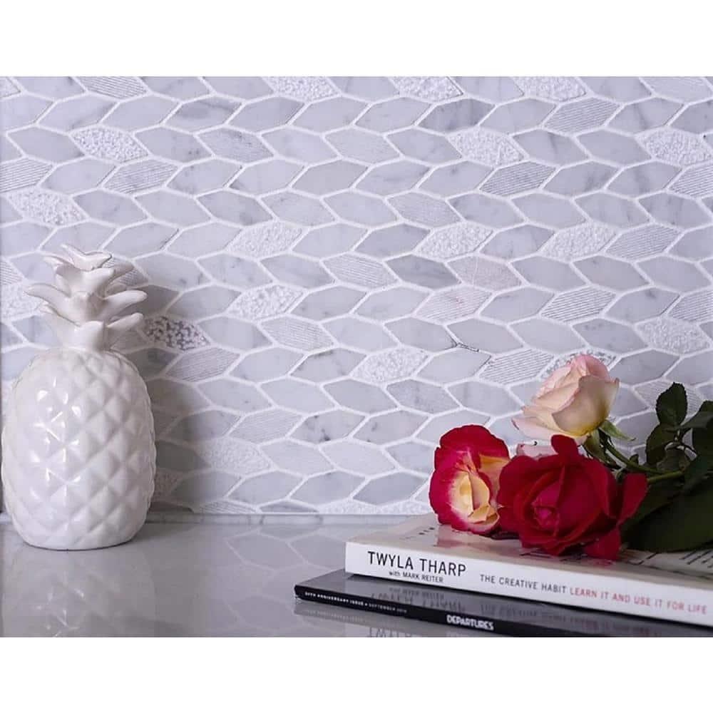 Apollo Tile 11.8 x 12 Wooden Marble Novelty Mosaic Tile