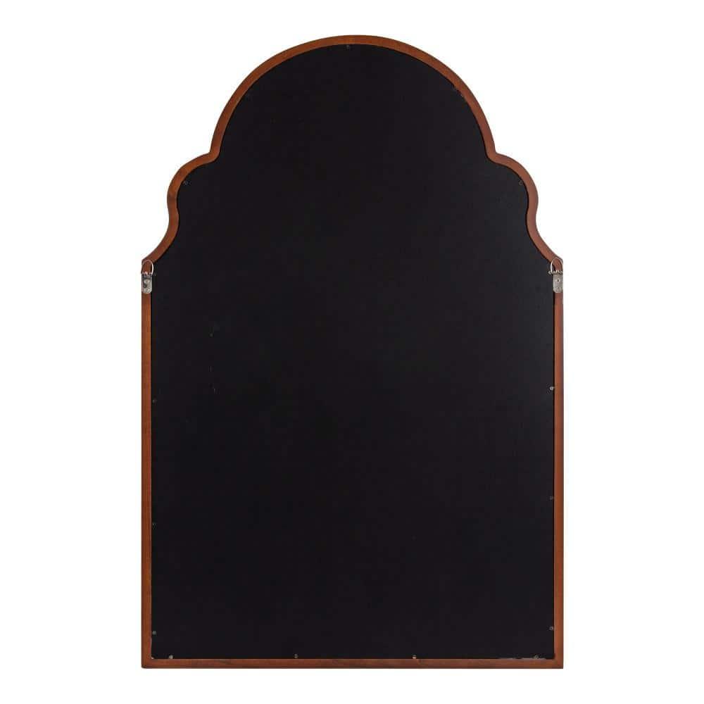 Kate and Laurel Hogan Wood Arch Mirror, 24x36, Walnut Brown