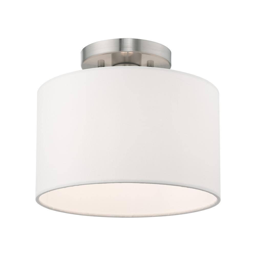 Livex Lighting Clark 1 - Light Semi-Flush Mount in  Brushed Nickel