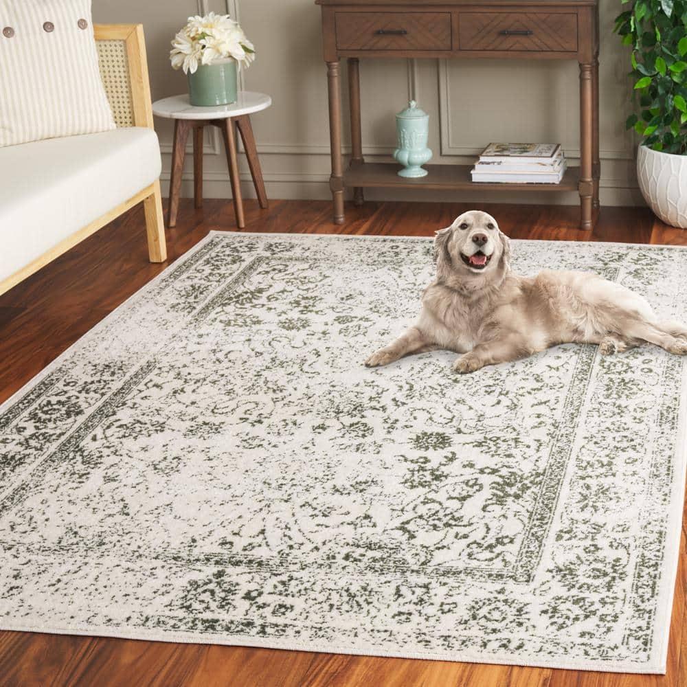 Adirondack ADR109 Machine Made Indoor Area Rug - Ivory/Sage - 8'x10' - Safavieh