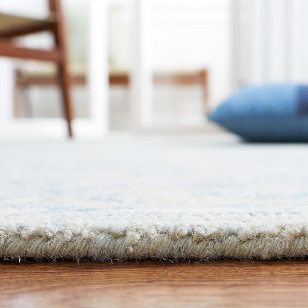 Micro-Loop MLP535 Hand Tufted Area Rug - Blue/Beige - 5'x5' - Safavieh.