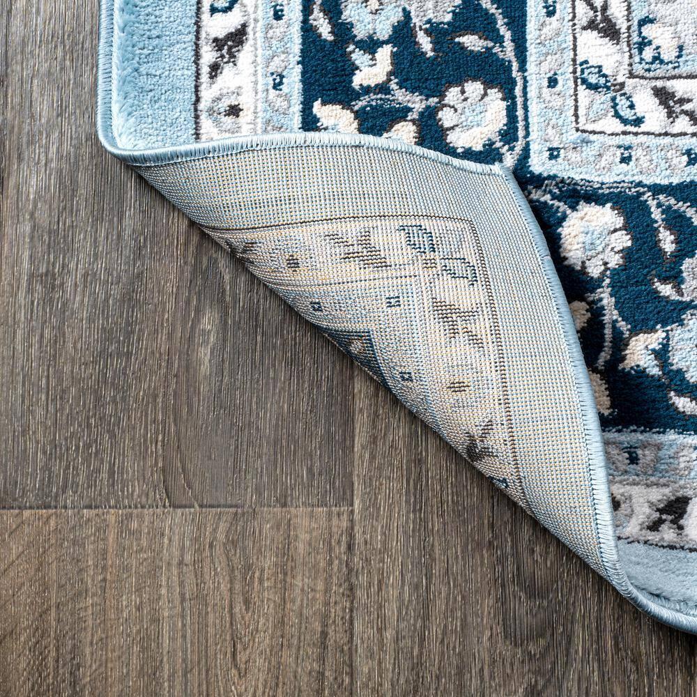 8'x 10' Palmette Modern Persian Floral Area Rug, Blue/Navy - JONATHAN Y