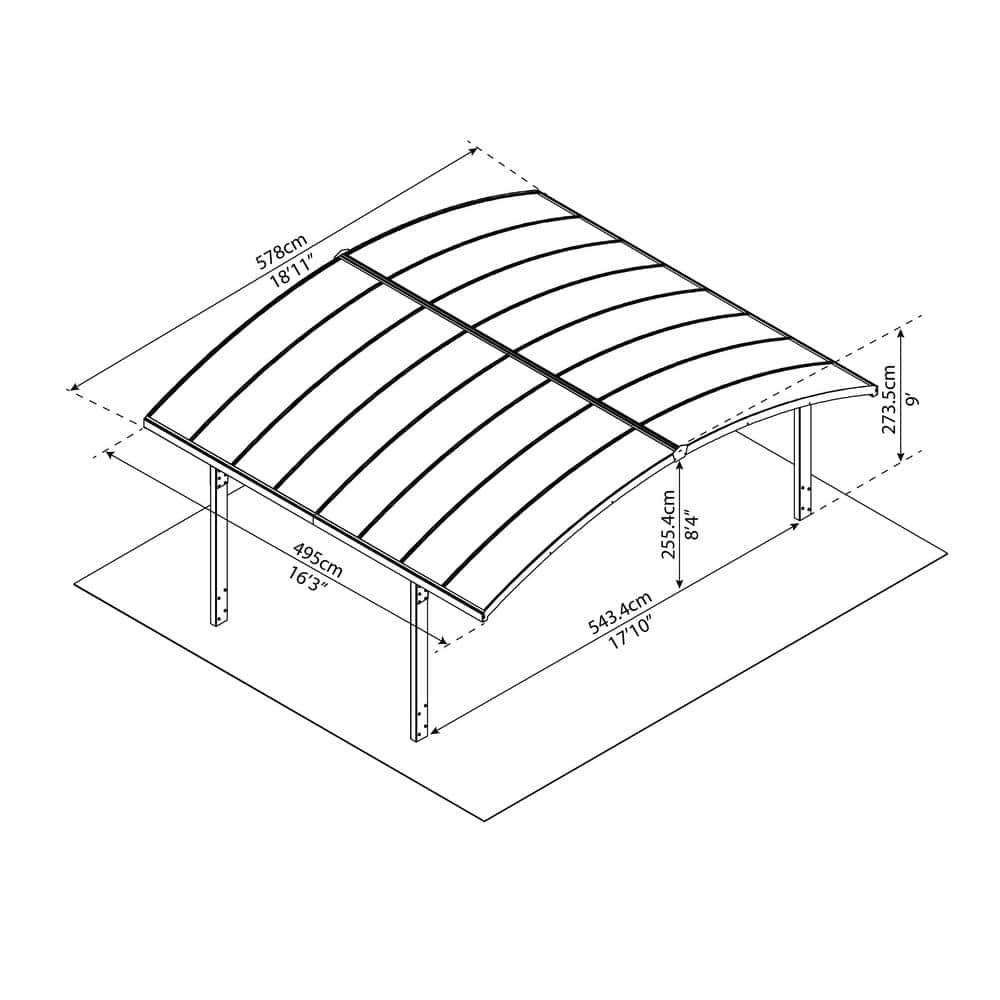 Palram - Canopia Arizona Wave 19 W x 16.2 D Carport
