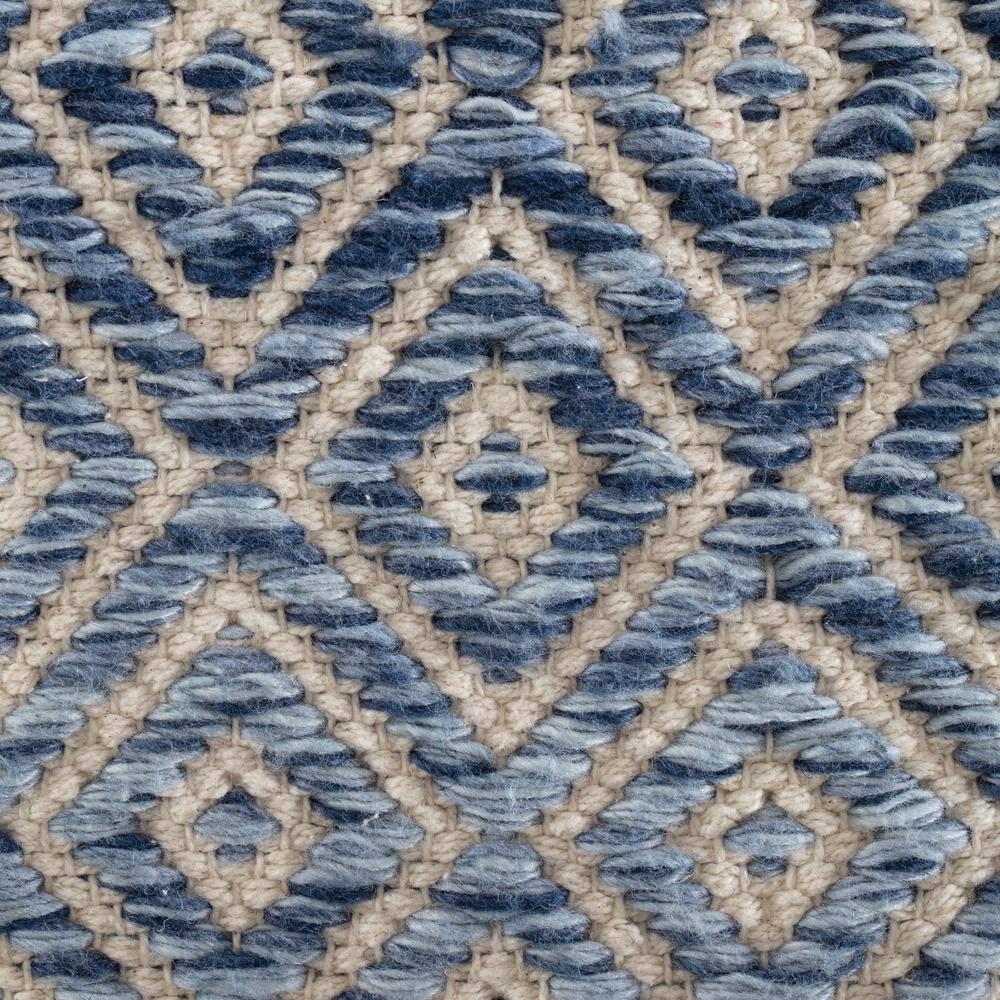 Chero Distressed Diamond 22" Square Pouf Ottoman Blue and Beige