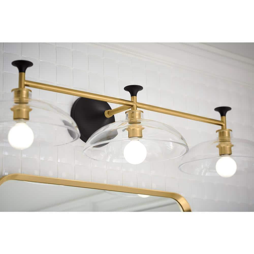Tone 3 Light Indoor Bathroom Vanity Light Fixture, UL Listed