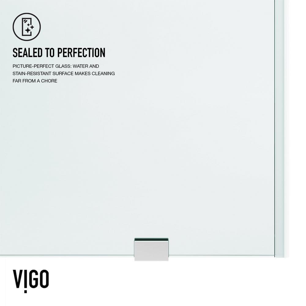 Elan 56-60" W x 74" H Sliding Frameless Shower Door with 3/8" Clear Glass