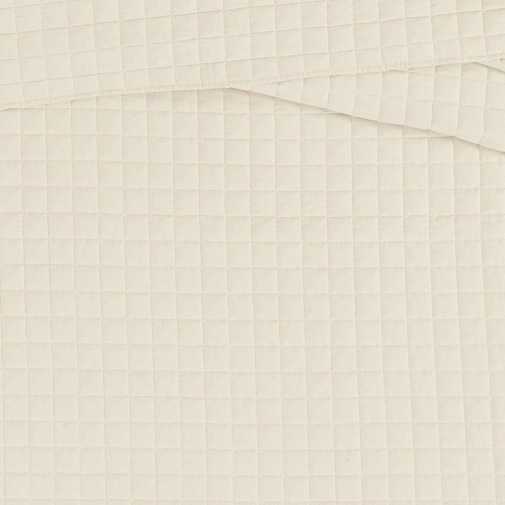 Natural Cotton Twin Quilt Set with Percale Weave