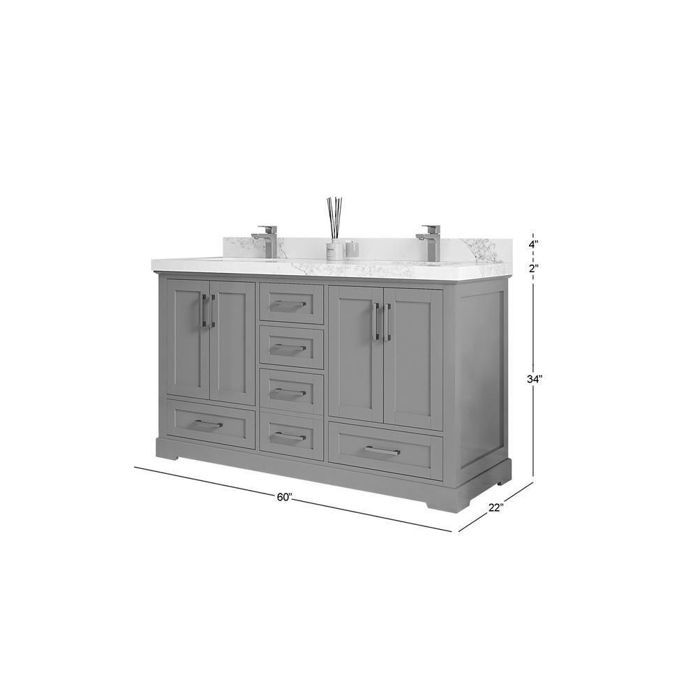 Willow Collections Aberdeen 60'' Double Bathroom Vanity with Top