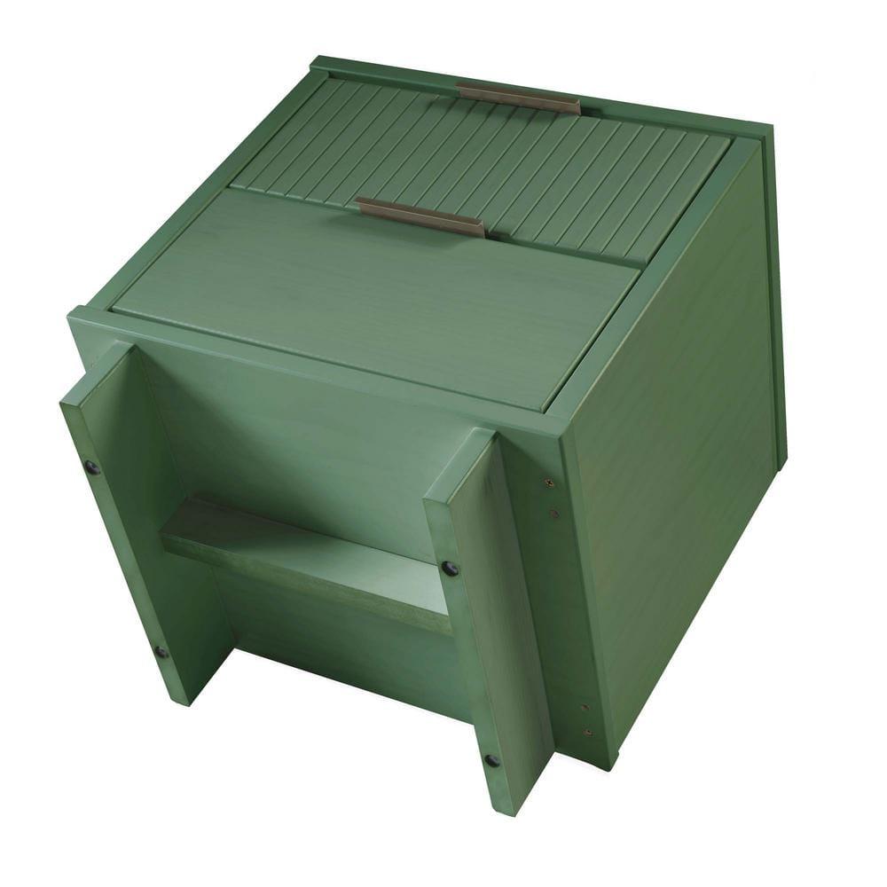 Manhattan Comfort Set of 2 Granville 2 Drawer Nightstands Sage Green: Modern Design, Soft Close, Metal Handles