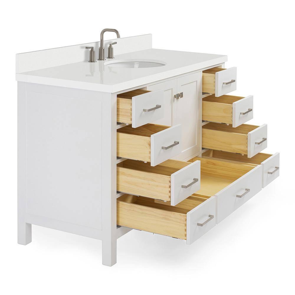 Ariel A055swqovo Cambridge 55" Free Standing Single Basin Vanity Set - White